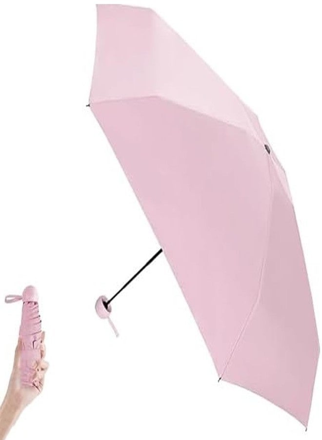 coku 38-inch Portable Mini Umbrella for Women, Men, Kids, Girls, Boys 3 Fold umbrella for Sun Protection & Rain Foldable & Lightweight Manual Open Umbrella for Travel (Pink) - Image 1